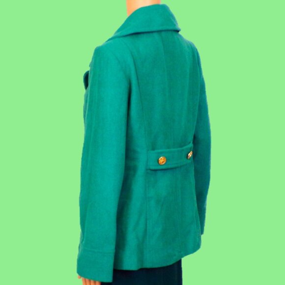 OLD NAVY size M green pea coat polyester/wool dry clean only - Picture 8 of 16